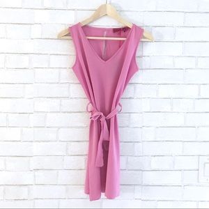 Bubblegum Pink Tie Mini Dress